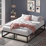 Estructura de cama metálica ZINUS Joseph 25 cm | Base para colchón | Somier de láminas de madera | Almacenamiento debajo de la cama | 135 x 190 cm | Negro